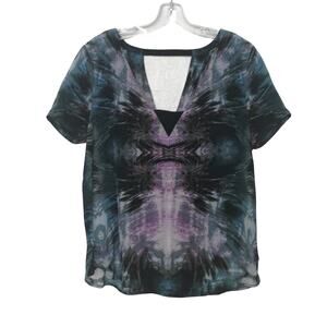 Tart Thelma Short Sleeve Print Silk Blouse Black